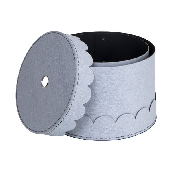 Cutii de depozitare gri-deschis 2 buc. din carton cu capac ø 26x17,5 cm Wilma – Bigso Box of Sweden-image-3