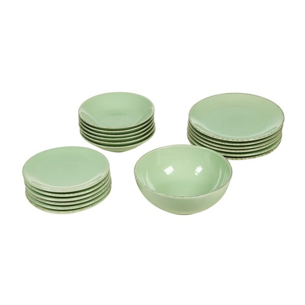 Set veselă din ceramică Santiago Pons, 19 piese, verde 