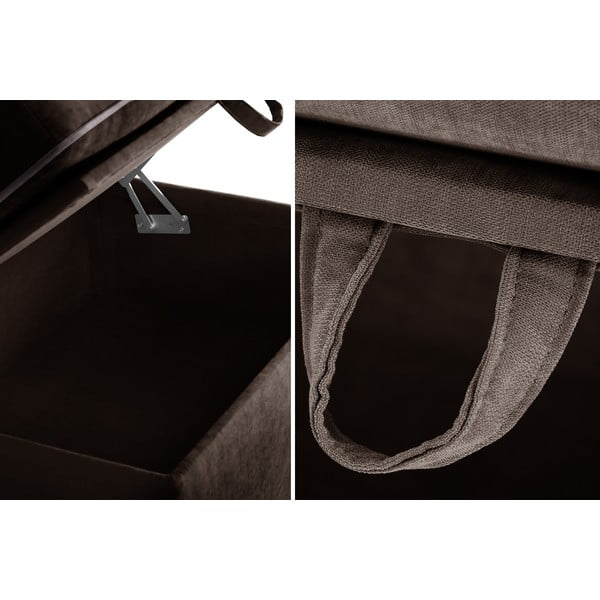 Taburet cu spațiu pentru depozitare Jalouse Maison Serena, maro închis-image-3