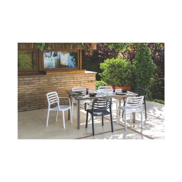 Set 4 fotolii de grădină Resol Wind, gri închis-image-2