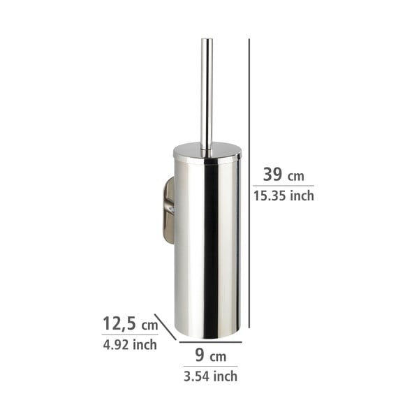 Perie WC autoadezivă din oțel inoxidabil Wenko Orea-image-2