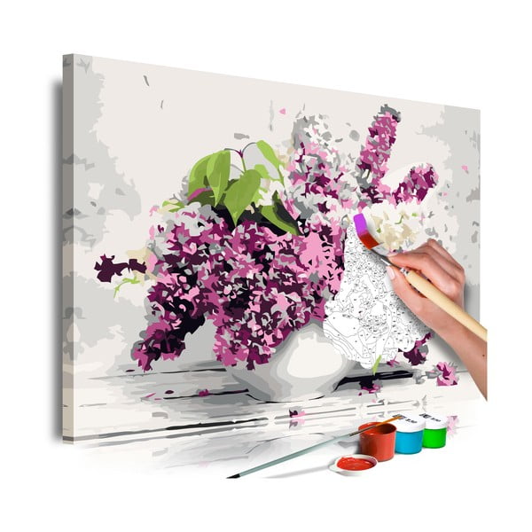 Set DIY pentru crearea unei picturi pe pânză Artgeist Vase and Flowers, 60 x 40 cm