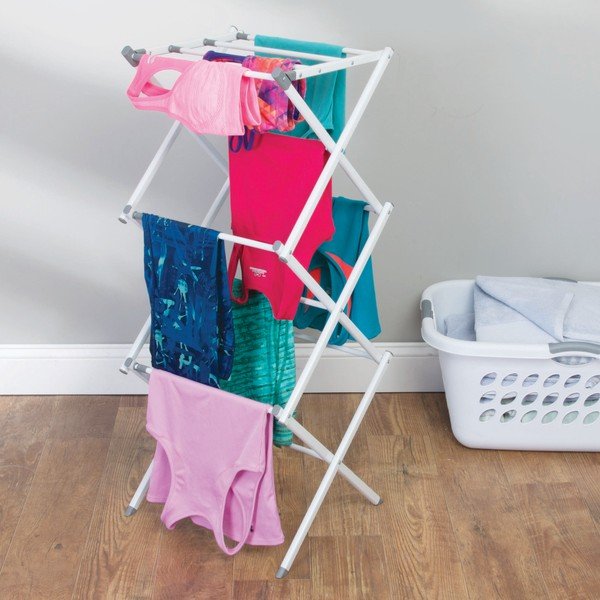 Uscător rufe cu 3 etaje iDesign Brezio, 75 x 38 cm, alb-image-1