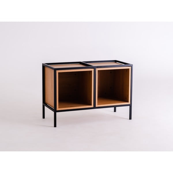 Bibliotecă neagră cu aspect de stejar 88x60 cm Skap - CustomForm-image-3