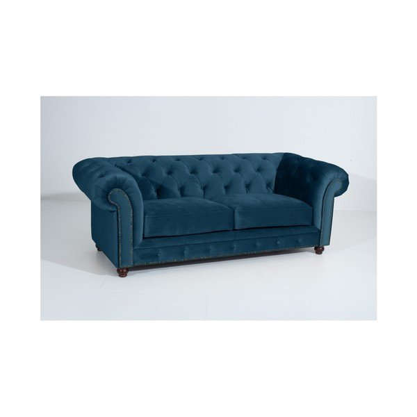 Canapea Max Winzer Orleans Velvet, 216 cm, albastru-image-3
