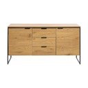 Comodă în culoare naturală cu aspect de lemn de stejar 155x81x45 cm Cesura – Unique Furniture
