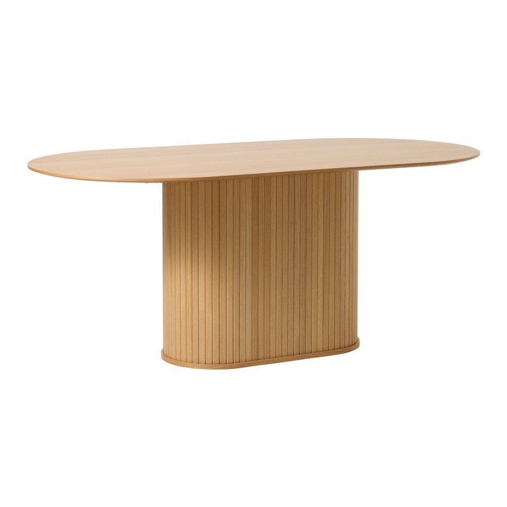 Masă de dining cu blat cu aspect de lemn de stejar 95x180 cm Nola – Unique Furniture