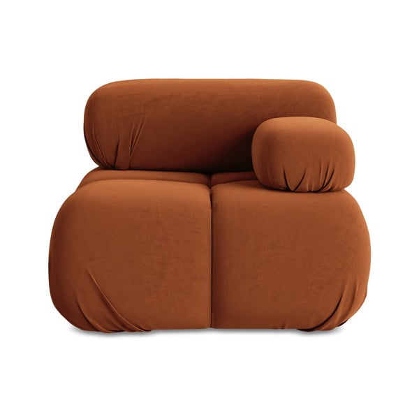 Modul pentru canapea modulară portocaliu cu tapițerie din catifea (cu colț pe partea dreaptă) Lokua – Makamii