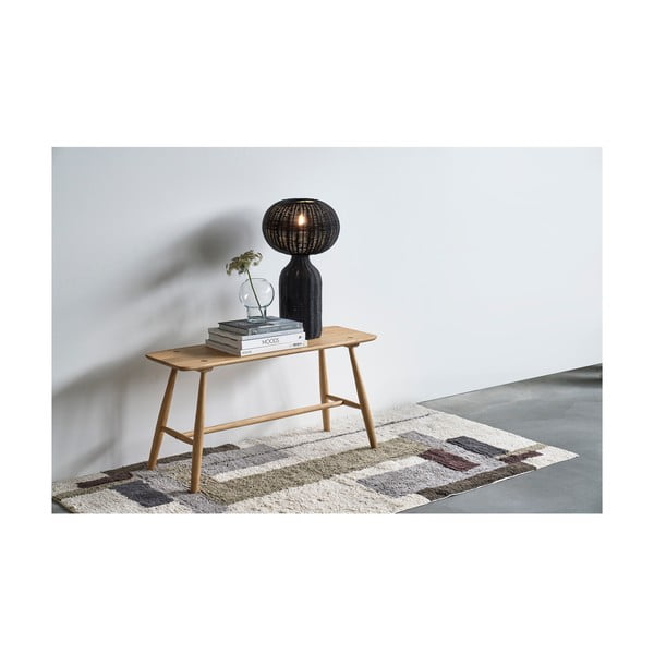 Veioză neagră cu abajur din ratan (înălțime 43 cm) Werna – Villa Collection-image-1