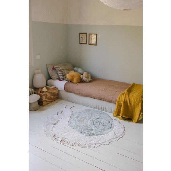Covor pentru copii verde mentă/gri deschis lavabil/țesut manual din bumbac 100x120 cm Snail – Lorena Canals-image-4