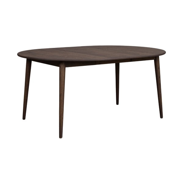Masă de dining maro închis rotundă extensibilă din lemn masiv de stejar ø 120 cm Tyler – Rowico-image-2