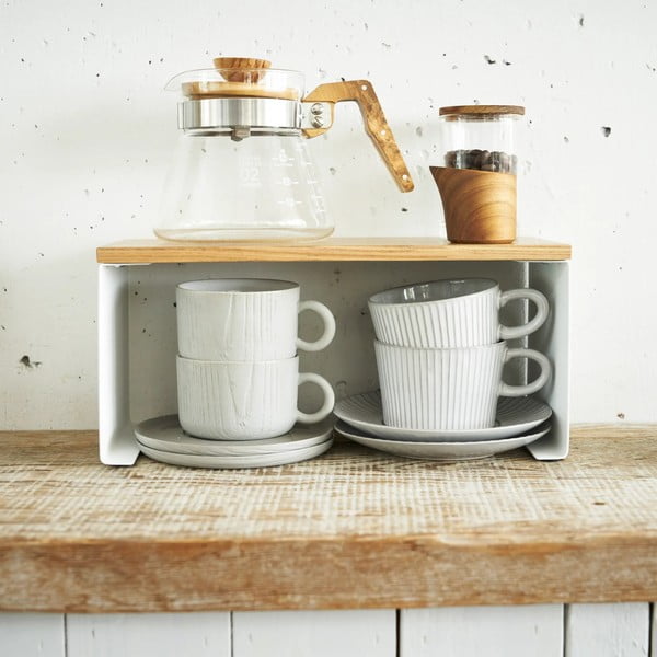 Raft suplimentar alb/în culoare naturală din metal 30,5x14 cm Tosca – YAMAZAKI-image-1