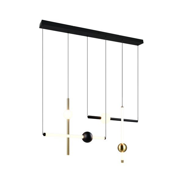 Lustră neagră/aurie LED cu intensitate reglabilă Melita – Trio-image-3