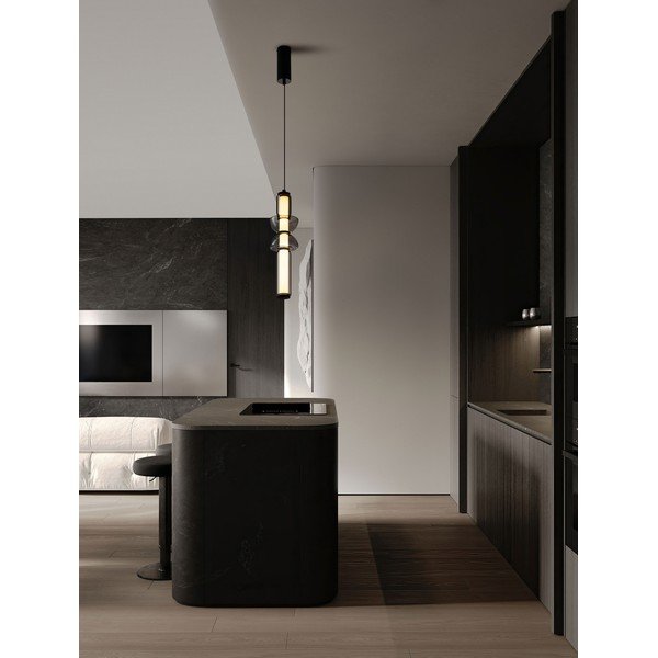Lustră gri LED cu intensitate reglabilă din sticlă ø 12 cm Ulon – Nova Luce-image-1
