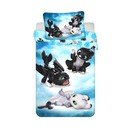 Lenjerie de pat pentru copii albastră din bumbac pentru pătuț 100x135 cm How to Train Your Dragon "Babies" – Jerry Fabrics
