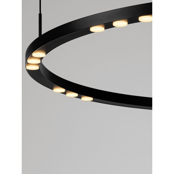 Lustră negru-mat LED cu intensitate reglabilă din aluminiu ø 80 cm Lunette – Nova Luce-image-2