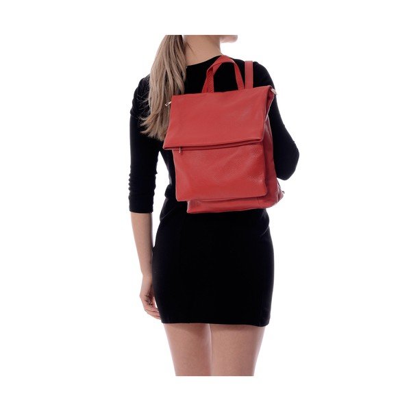 Rucsac din piele Isabella Rhea, roșu-image-4