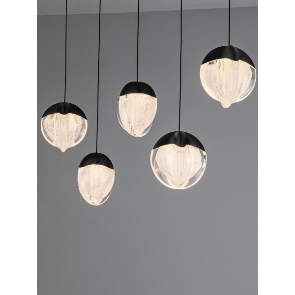 Lustră negru-mat LED cu intensitate reglabilă din aluminiu cu abajur din sticlă Alicia – Nova Luce-image-2