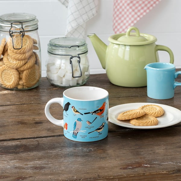 Cană albastră-crem din ceramică 350 ml Garden Birds – Rex London-image-1