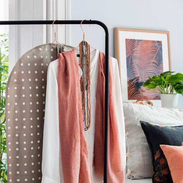 Husă de protecție pentru haine de agățat Compactor Dots, 137 cm, bej-image-2