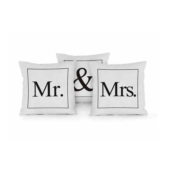 Set 3 perne Really Nice Things Mr & Mrs, 45 x 45 cm-image-2