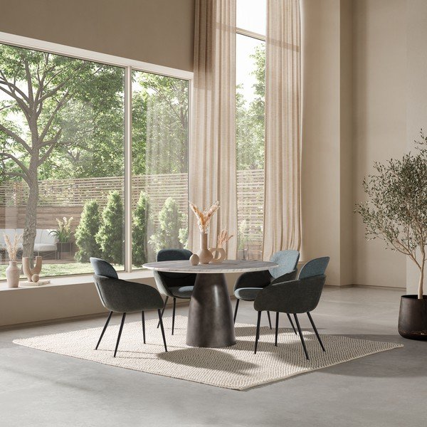 Set de scaune de living albastru 2 buc. tapițat Nure – MOME-image-2