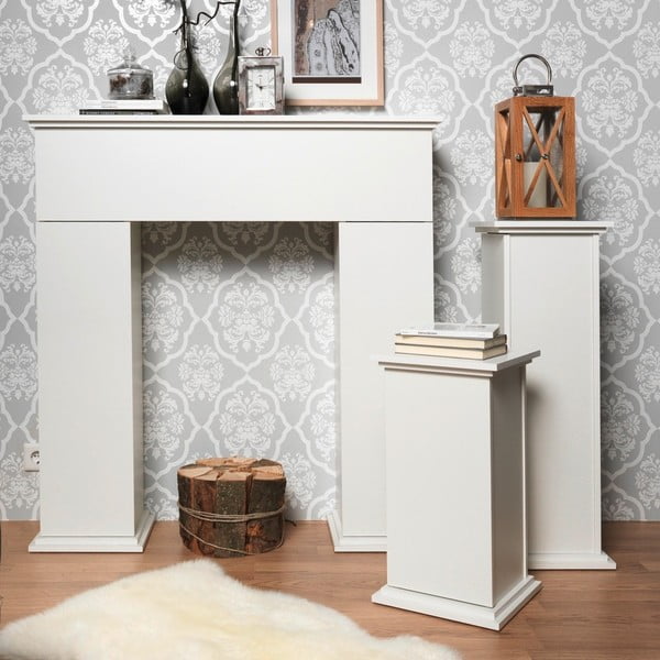 Ornament șemineu cu spațiu depozitare 13Casa Fireplace, alb-image-3