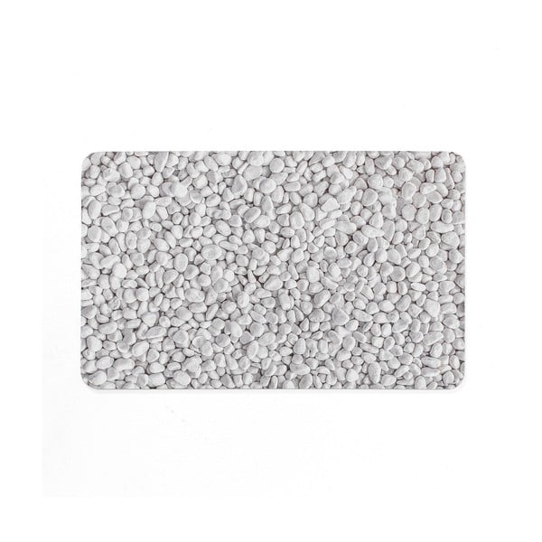 Covoraș de baie alb-gri din cauciuc 50x80 cm Leandra – douceur d'intérieur