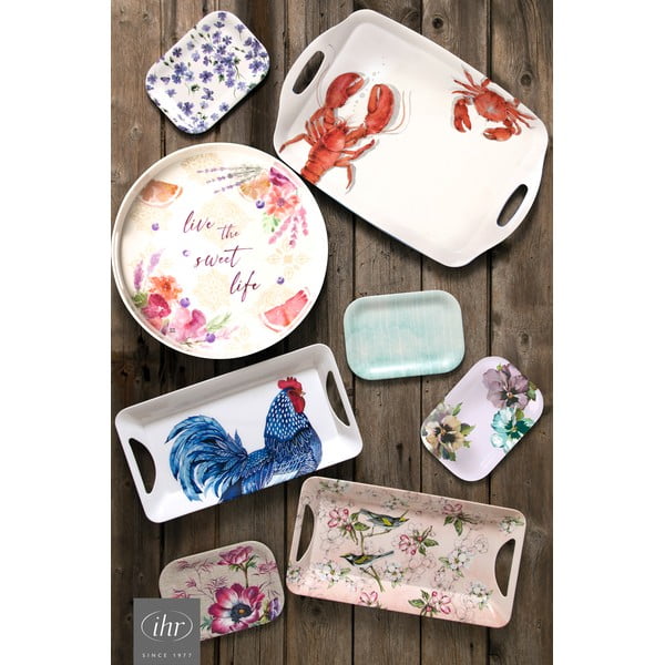 Napron de masă din bumbac organic 150x45 cm Blue Plumage - IHR-image-2