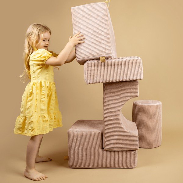 Teren de joacă din spumă turcoaz 4 buc. din catifea reiată înălțime 30 cm 45x170 cm Montessori – Meowbaby-image-4