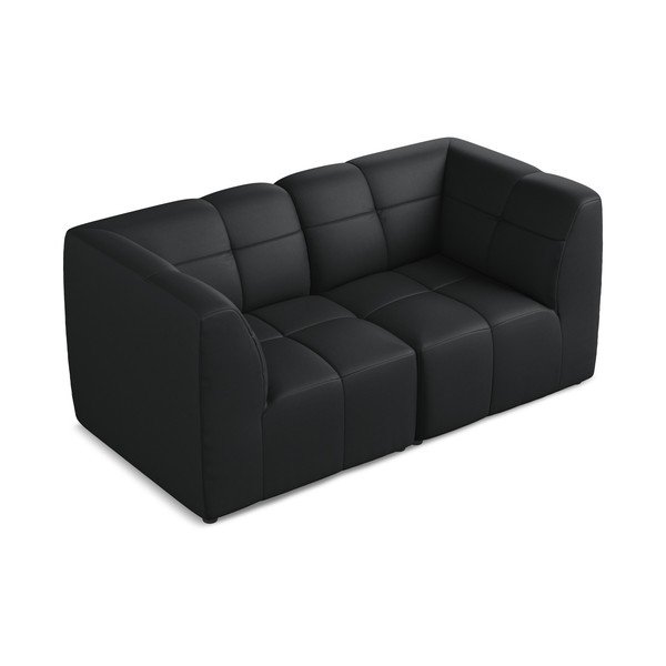 Canapea neagră cu tapițerie din imitație de piele 180 cm Aloha – Makamii-image-3
