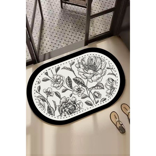 Covoraș de baie alb-negru 60x100 cm Rasse – Foutastic-image-1