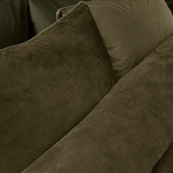 Lenjerie de pat kaki din catifea pentru pat dublu, extinsă 230x220 cm Kingsley – Catherine Lansfield-image-3