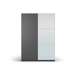 Dulap gri închis cu oglindă și uși glisante 151x215 cm Lisburn - Cosmopolitan Design