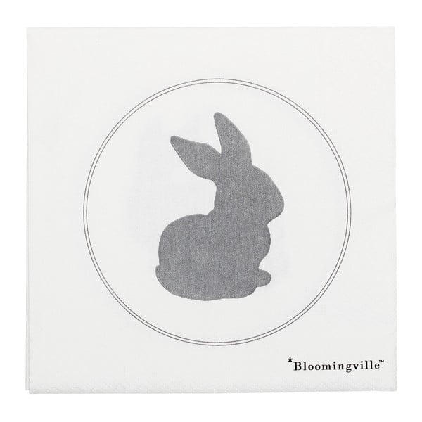 Set 20 șervețele din hârtie Bloomingville Bunny, 33 x 33 cm