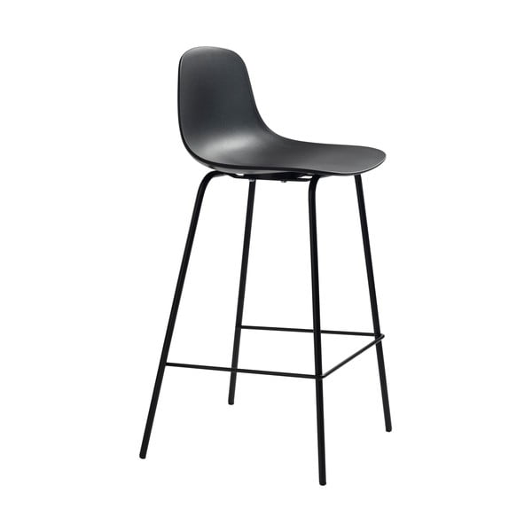 Scaun de bar negru din plastic (înălțime șezut 67,5 cm) Whitby – Unique Furniture