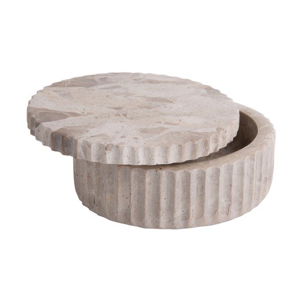 Cutie de depozitare maro deschis din piatră decorativă ø 15x6 cm Marble – PT LIVING-image-3