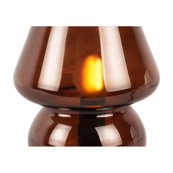 Veioză din sticlă Leitmotiv Glass, înălțime 18 cm, maro închis-image-4