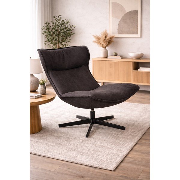 Fotoliu gri închis pivotant John – White Label-image-1