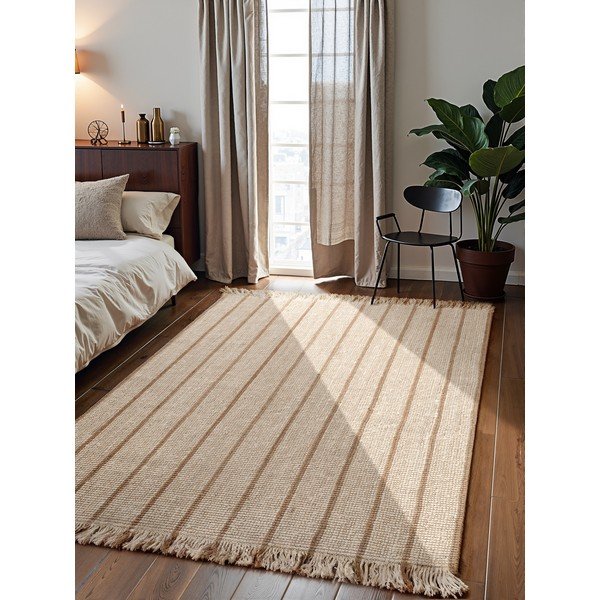 Covor crem țesut manual din iută 160x230 cm Harvest Sierra – Elle Decoration-image-1