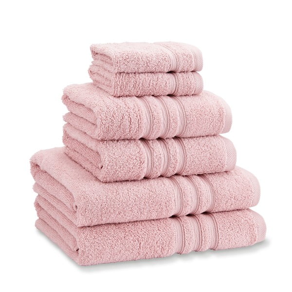 Prosoape de baie roz-deschis 6 buc. din bumbac din frotir Zero Twist – Catherine Lansfield