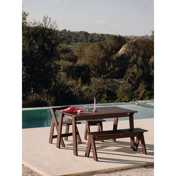 Bancă de grădină maro închis din lemn masiv Navo – noo.ma-image-2