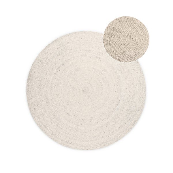 Covor crem reversibil/țesut manual rotund din iută ø 100 cm Braided – Hanse Home