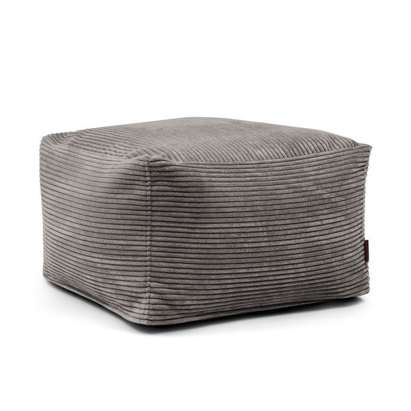 Fotoliu bean bag gri închis cu tapițerie din catifea reiată Softbox MooG – SLOWDOWN