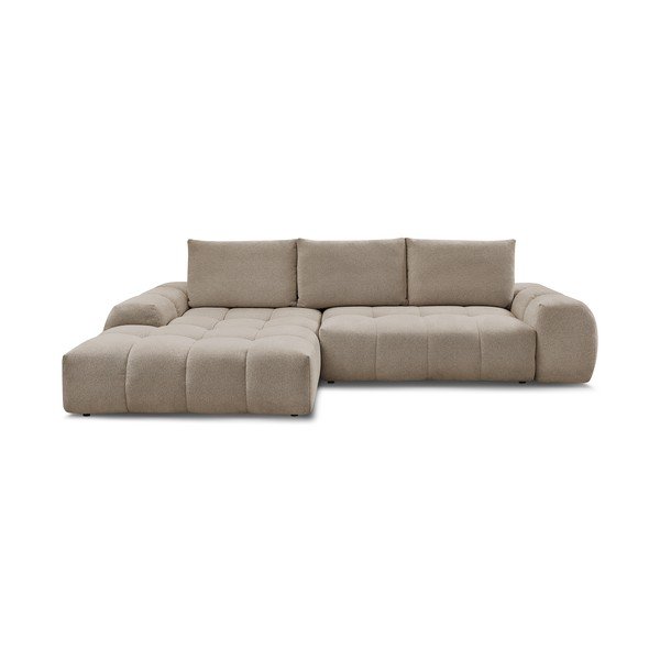 Colțar taupe extensibil/cu spațiu de depozitare cu tapițerie din chenille (cu colț pe partea stângă/cu șezlong) Everest – Bobochic Paris