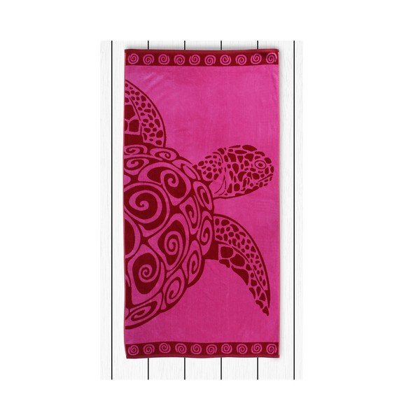 Prosop baie DecoKing Pink Turtle, 90 x 180 cm-image-1