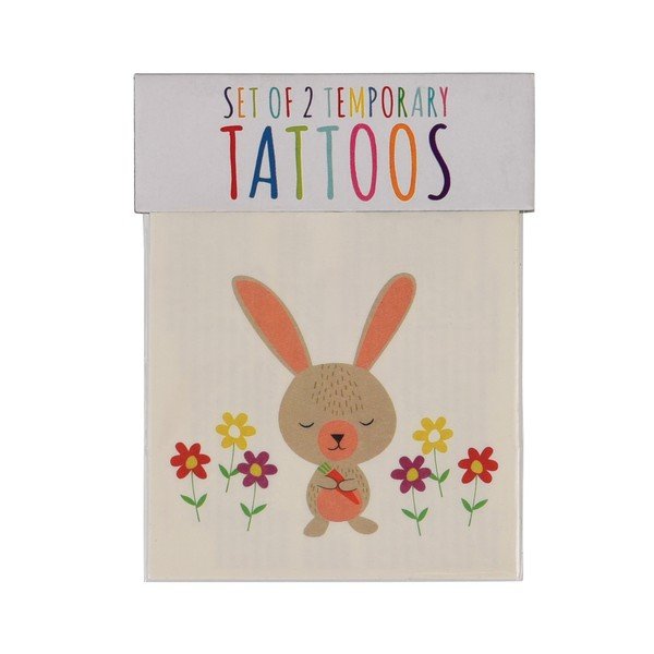 Set 2 tatuaje temporare cu motive iepuri și păsări Rex London Bunny and Bird