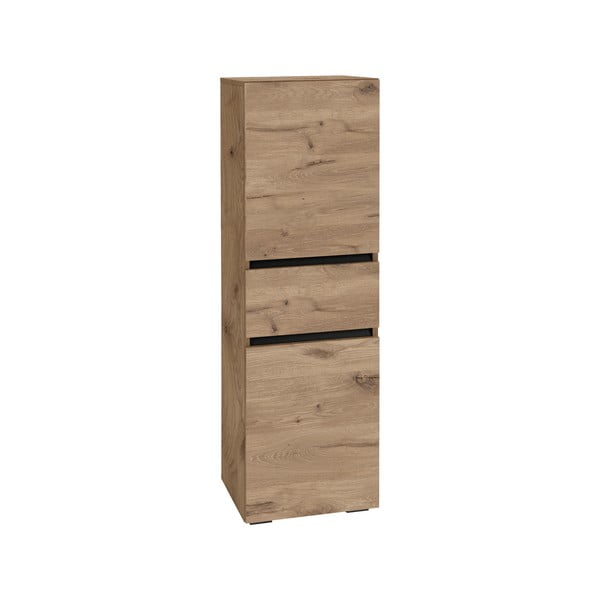 Dulap de baie în culoare naturală înalt/îngust cu aspect de lemn de stejar 38x130 cm Wisla – Støraa-image-2