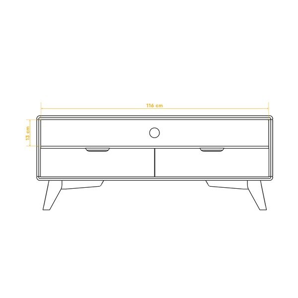 Masă TV din lemn de fag 120x48 cm Greg - The Beds-image-3