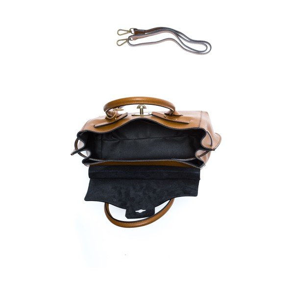 Geantă din piele Isabella Rhea no.479, maro cognac-image-4